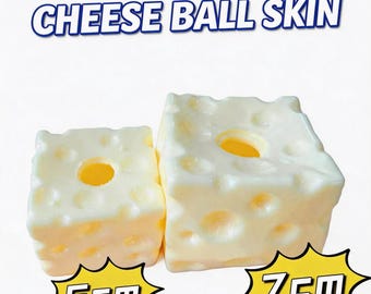 Squishy Cheese Cube Skin Squishy Toy Cover, Soft TPR Cheese Shaped Stress Ball Shell, DIY Squishy Toy Supplies,Squishy Toy Maker Tools