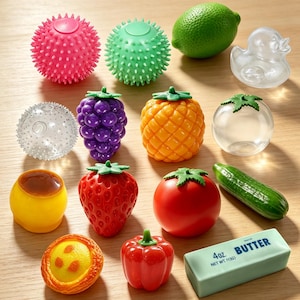 Empty Squishy Peel Only No Filling,TPR Squishy Shell,No Filling/Fruit Veggie/Christmas Themed Empty Squish Skins,Clear 3d Squishy Silicone
