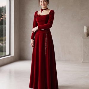 burgundy quince dress long sleeve Ball Gown Long Sleeves Burgundy Satin Beads Prom Dress with Appliques Quinceanera Dress KPP0721 sold by Kateprom on Storenvy