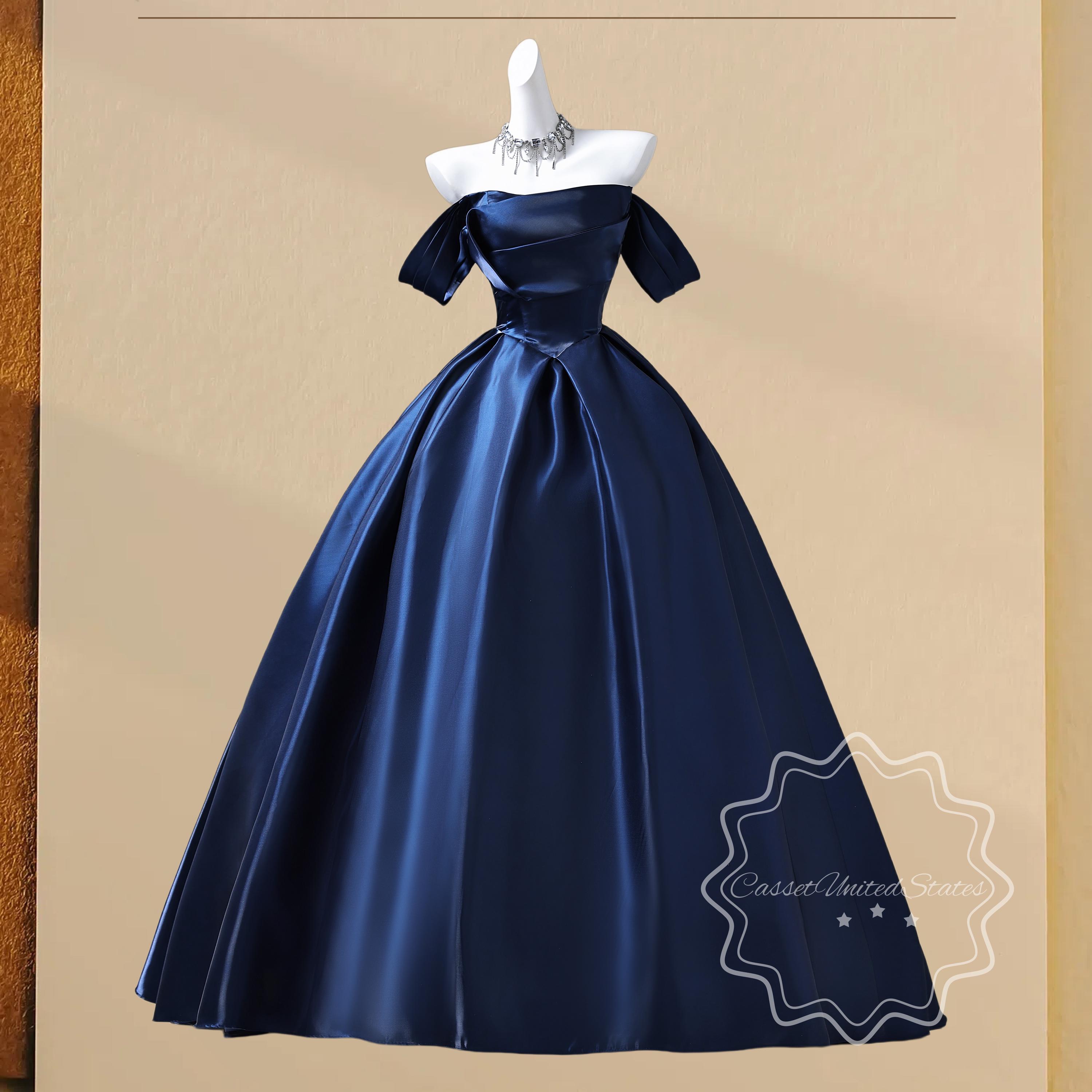 navy blue fairy dress Fantasy Blue Tulle Ball Gown,Blue Sweet 16 Dress,Fairy Dress Y2398 –  Simplepromdress main image 0