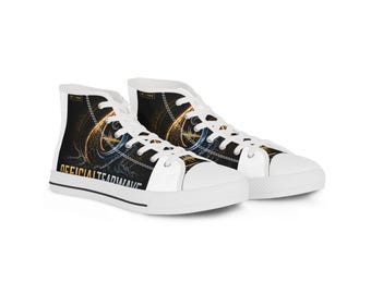 Galactic Swirl high top sneakers | Space Nebula, Black & Gold