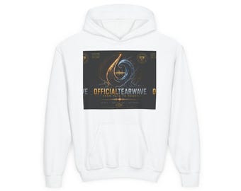 Sudadera con capucha juvenil oficial con el logotipo de Tearwave / Emblema de videojuegos, icono de espiral
