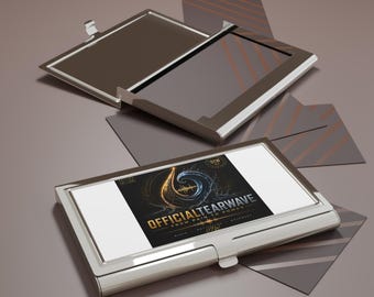 Tarjetero/estuche metálico con el logotipo oficial de Tearwave