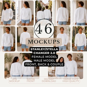 Stanley Stella Changer 2.0 Mockup Bundle | Stanley/Stella STSU178 | 46 Lifestyle Sweatshirt Mockups | Men & Women | Premium Etsy POD JPG
