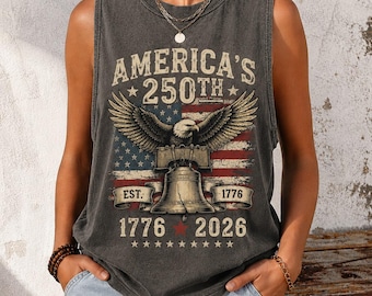 America's 250th Patriotic Eagle Tank Top, USA 250 Years Freedom Shirt