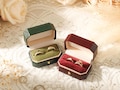 Custom Vintage Octagonal Ring Box,Personalized Wedding Proposal Ring Box,Double Slot Ring Box