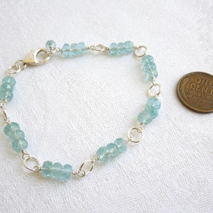 Aquamarine Gemstone Bracelet: Aquamarines, Sterling Silver, March Birthstone, Birthstone Bracelet image 4