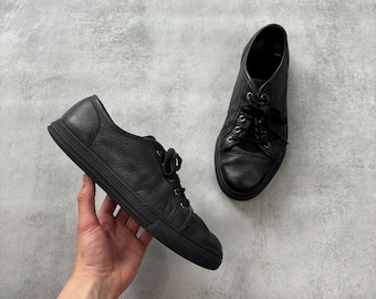 Gucci Vintage Leather Low Trainers/ Size 41.5-42