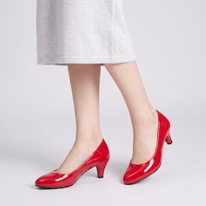 Women's Medium Heel Pumps | Round Toe Slip On Office Shoes | Elegant Party & Wedding Dress Footwear