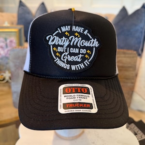 Casquette trucker personnalisée, snapback avec écusson brodé « Dirty Mouth Things »