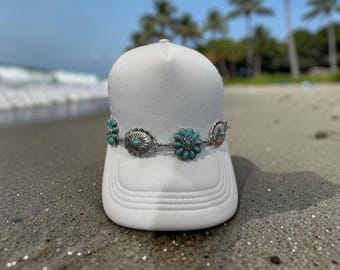 Zilveren turquoise westernhoedketting – accessoire in zuidwestelijke stijl