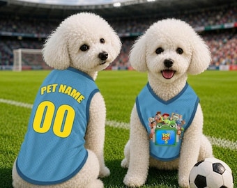 Custom Toy Story 5 Pet Jersey, Personalized Dog Shirt, Woody Buzz Jessie Pet Outfit, Disney Inspired Puppy Gift