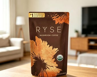 Mushroom Coffee, USDA Organic Instant Coffee,with 6 Adaptogenic Mushrooms and for Energy, Focus, Digestion