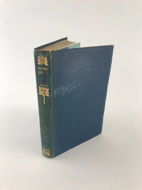Antique Leather Novel Waverley Or Tis Sixty Years Since By Sir Walter Scott Circa 1906 Historical Fiction - 