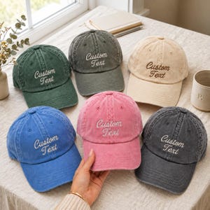 Personalisierte Baseballkappe mit Stickerei, Kappe mit individuellem Text vorne/hinten, Vintage-Baseballkappe, Kappe für Hochzeitsfeiern und Geschäftsveranstaltungen, Trauzeugenkappe
