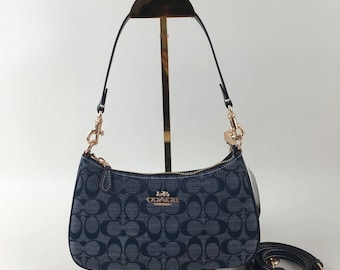 Vintage Coach Legacy Black Signature Canvas Mini Bag Double Turn