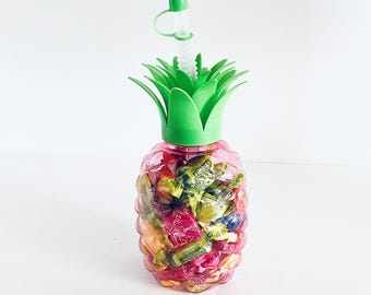 Light Up Pineapple Candy Tumbler | Reusable LED Sweet Treat Cup | Chewy Candy Gift