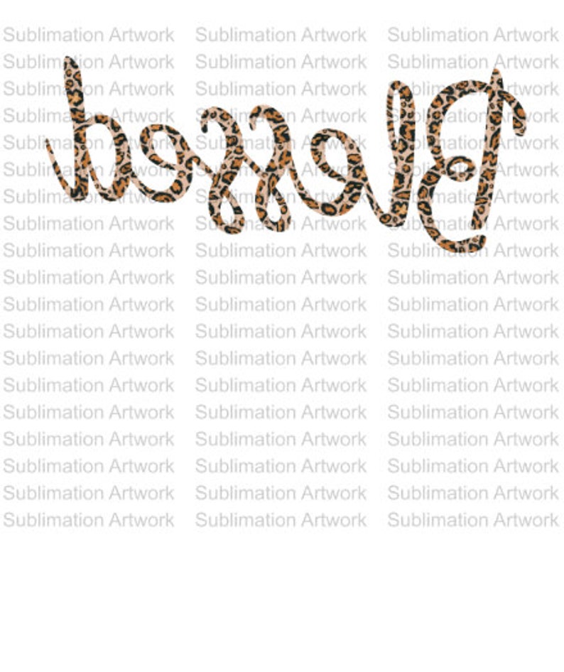 BLESSED ~ Leopard Design Religious TYPOGRAPHY Sublimation Clipart Design Graphic Digital Download PNG Plus Reverse Image Commercial License