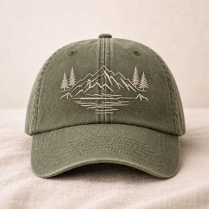 Stay Wild Embroidered Hat, Mountain Pine Tree Baseball Cap, Outdor Adventure Hat, Nature Lover Vintage Cap, Hiking Camping Bachelorette Gift image 11