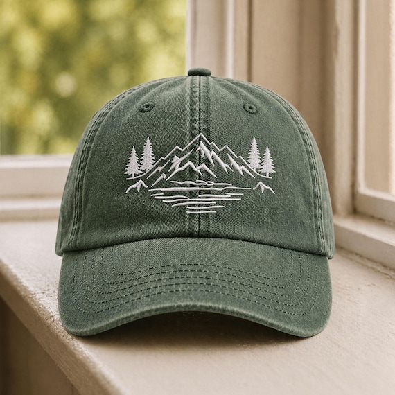 Stay Wild Embroidered Hat, Mountain Pine Tree Baseball Cap, Outdor Adventure Hat, Nature Lover Vintage Cap, Hiking Camping Bachelorette Gift