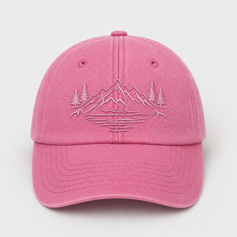 Stay Wild Embroidered Hat, Mountain Pine Tree Baseball Cap, Outdor Adventure Hat, Nature Lover Vintage Cap, Hiking Camping Bachelorette Gift Vintage Dusty Pink