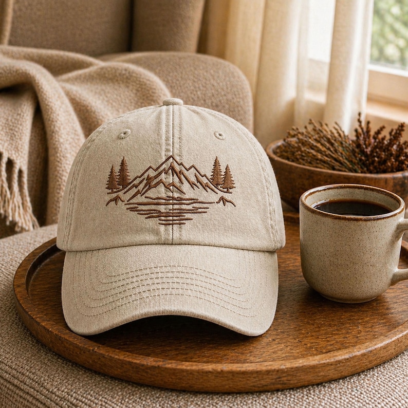 Stay Wild Embroidered Hat, Mountain Pine Tree Baseball Cap, Outdor Adventure Hat, Nature Lover Vintage Cap, Hiking Camping Bachelorette Gift image 3