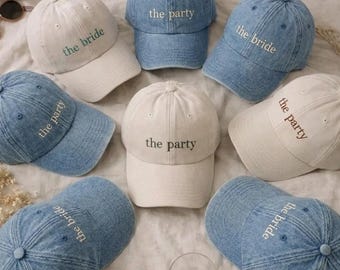 Embroidered Bride Squad Vintage Baseball Cap, Custom Bachelorette Party Hat, Team Bride Bridal Shower Gift, Bridesmaid Wedding Weekend Cap