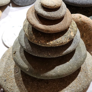Balanced Graduated Beach Stones Stack 7 Natural Ocean Rocks Zen Garden Sculpture Alter Meditation Spa Decor Beach Home Nature Gift Peace Sea