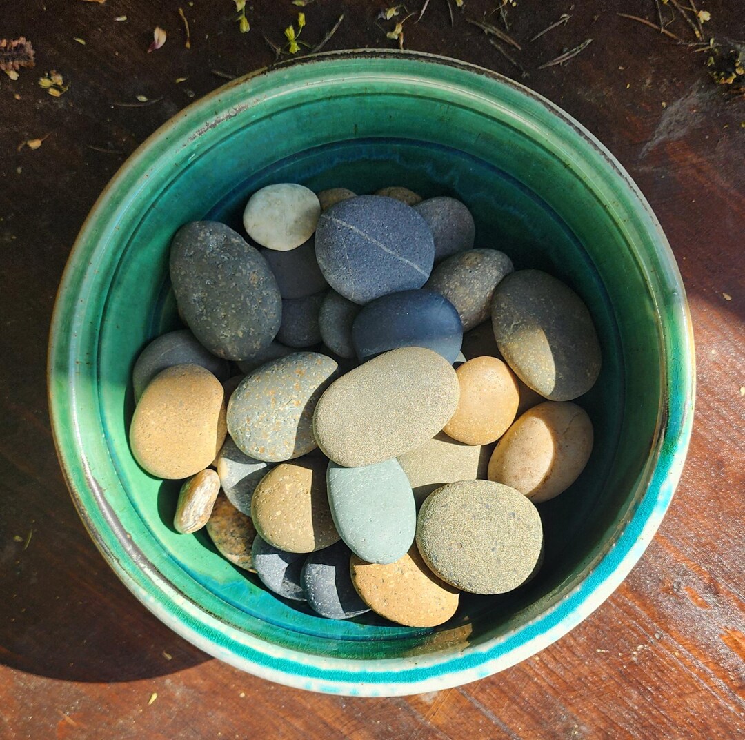 Roundish Rocks 50 Stones From the Beach! Garden Zen Decor Stacking Stone Craft ...