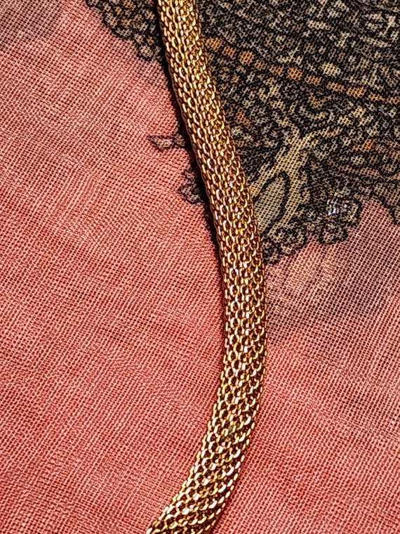 Beautiful Vintage Gold Tone Necklace/Choker Mesh … - image 9