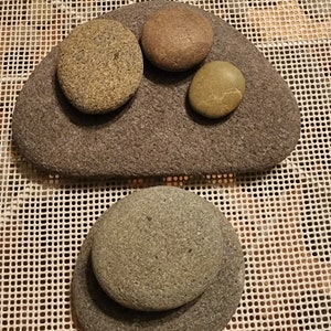 6 Stones from the Sea Neutral Grey Tan Green Beach Stone Stack Natural Ocean Home Decor Zen Garden Sculpture Therapy Stones Rock Art Peace