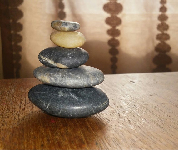 Zen Little Beach Stone Stack 5 Ocean Rocks Garden