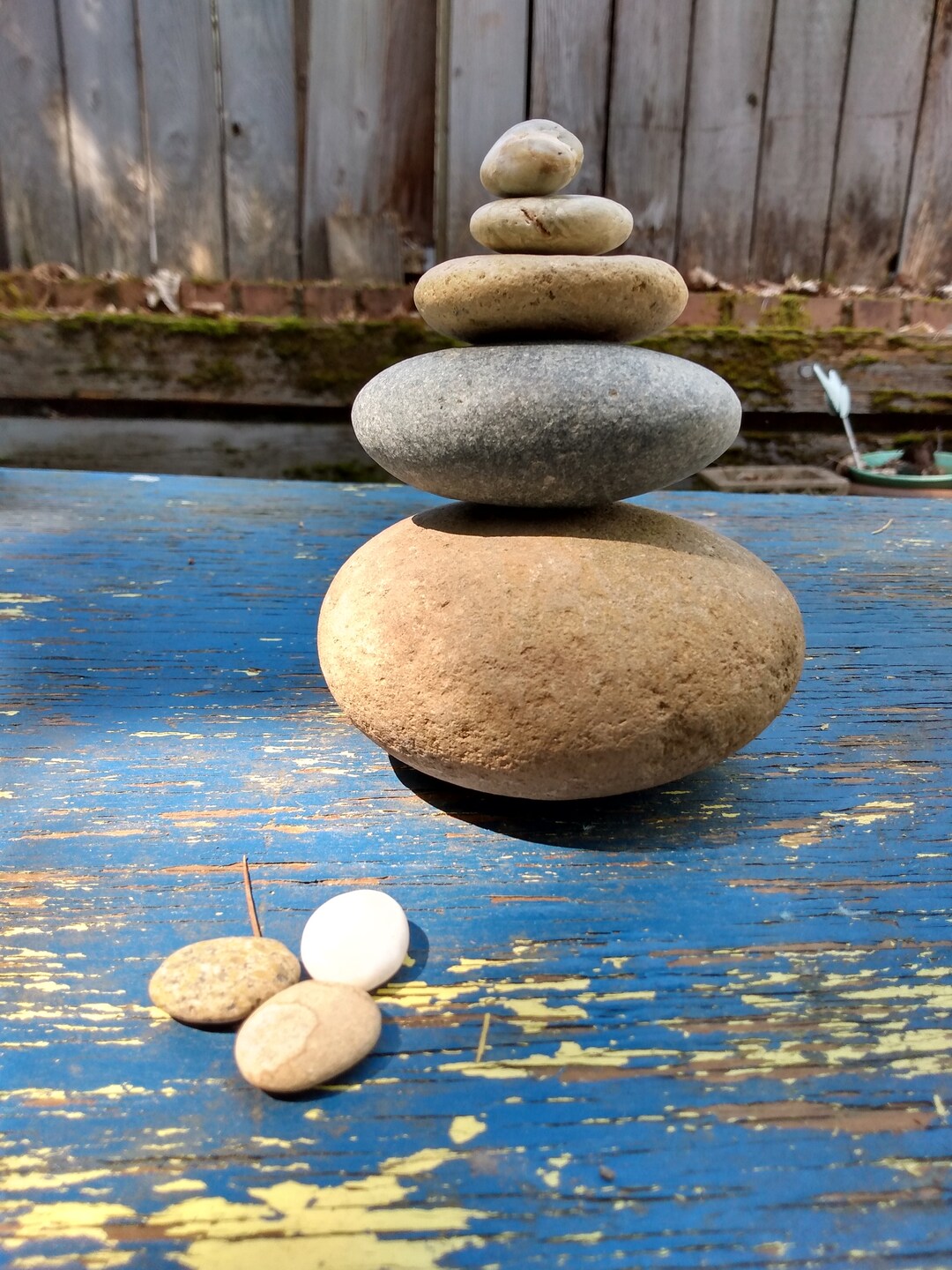 Large Chubby Stone Stack 5 (8) Natural Ocean and River Rocks Zen Garden ...