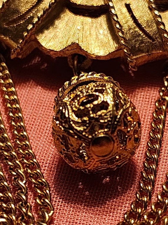Beautiful Vintage Gold Tone Necklace/Choker Mesh … - image 10