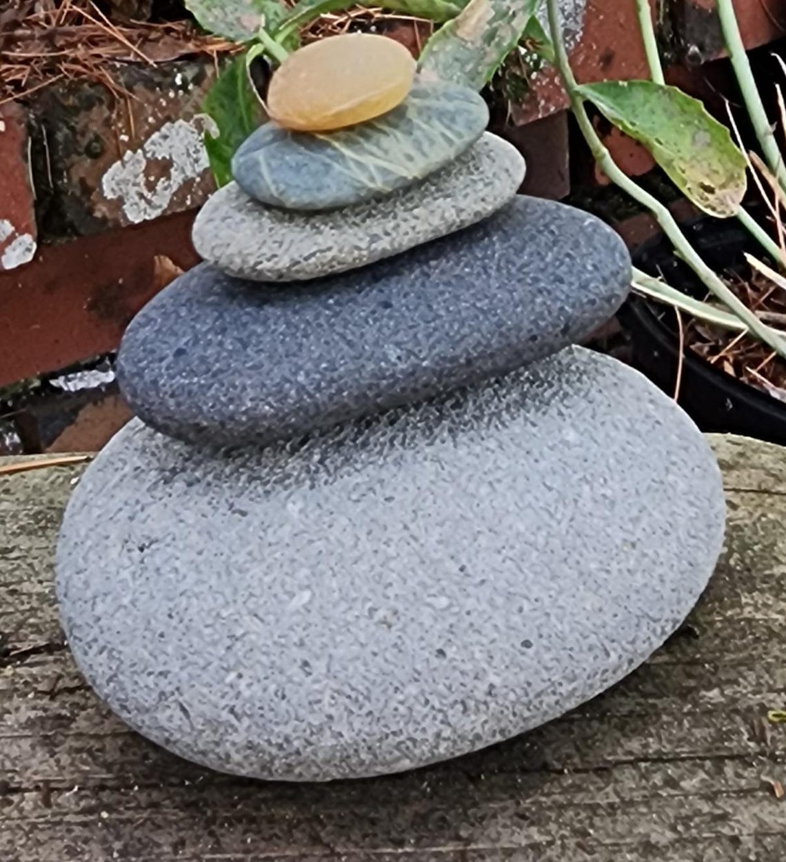Beach Stone Stack 5 Natural Ocean Rocks Zen Garden Sculpture Beach Home ...