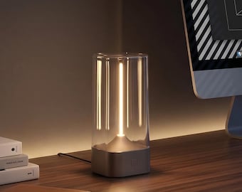 Moderne glazen tafellamp, minimalistische led-bureaulamp, Scandinavische sfeerverlichting