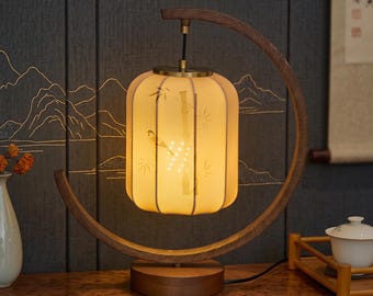 Japanse lantaarn tafellamp, zenbamboe-nachtlampje, wabi-sabihoutdecor