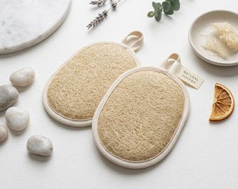 Esponja de lufa natural para baño y vajilla, esponja de limpieza ecológica, regalo para ella.