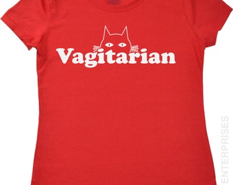 Lesbian Shirt  - Gift for Girlfriend - Vagitarian T shirts Funny Gay Pride Tshirt LGBT Pussy Cat Rainbow Girls Tshirt for Her