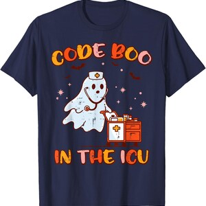 Halloween Sjuksköterska Code Boo IVS Spökkostym Scrub Top Dam T-shirt Hoodie Sweatshirt Tröja