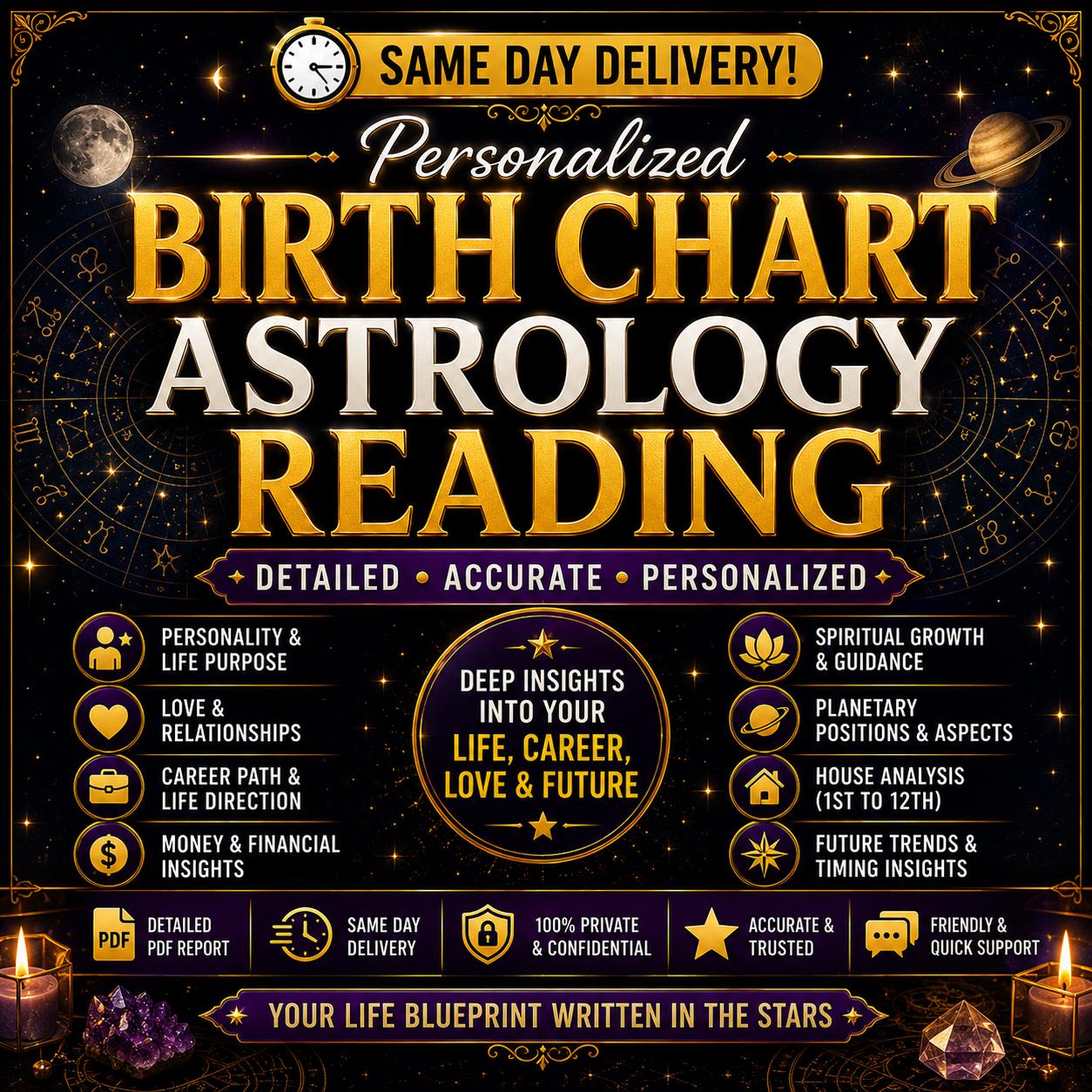 Personalized Birth Chart Astrology Reading | Natal Chart Reading PDF ...