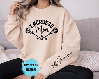 Lacrosse maman étoiles sweat à capuche personnalisé nom personnalisé, fier lax Mama Game Day ras du cou, esprit d'équipe All Star maman cadeau