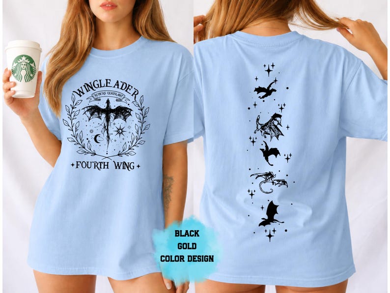 Fourth Wing Wingleader-shirt, Riders Quadrant Dragon Tee, Bookish Fantasy Gift, Fourth Wing Book Merch, Dragon Rider T-shirt Booktok afbeelding 8