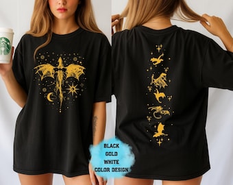 Fourth Wing Tee, Throne of Glass Celestial T-Shirt, Velaris City of Starlight Shirt, Fantasy Book Lover Gift, Night Court Dragon T-Shirt