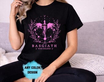 Maglietta del Basgiath War College, maglietta del Cavaliere del Drago della Quarta Ala, regalo per gli amanti dei libri fantasy, maglietta di Sorrengail Viola, maglietta Booktok per appassionati di libri