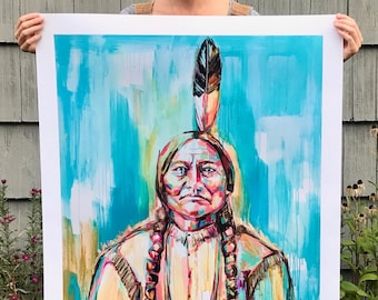 Sitting Bull - archival ink print of original painting