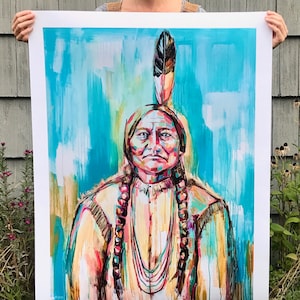Sitting Bull - archival ink print of original painting