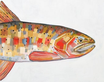 GREENBACK CUTTHROAT - archival ink print of original fish painting