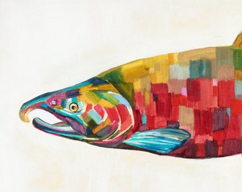 COHO SALMON - archival print of original fish painting