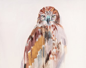 RED-TAILED HAWK, archival ink print of original painting